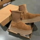 thumbnail image 2 of Suede Cotton Boots Snow Warm Ankle Chelsea Snow Boots 2023 Winter Thick Sole Goth Shoes New Short Plush Walking Chaussure Women, 2 of 4