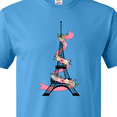 thumbnail image 4 of Inktastic Eiffel Tower in Paris with Flowers and Pink Banner T-Shirt, 4 of 5