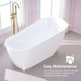 thumbnail image 3 of ANGELES HOME 67" Acrylic Freestanding Bathtub, Soaking White Bathtub with White Drain and Integrated Slotted Overflow Included, Glossy White, 3 of 12