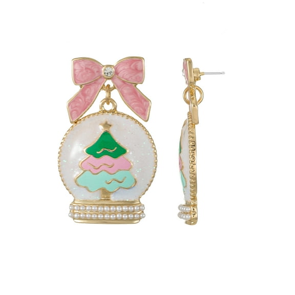 Packed Party Snow Globe Bow Earring