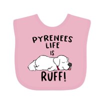 Inktastic Pyrenees Life is Ruff Great Pyrenees Boys or Girls Baby Bib