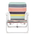 thumbnail image 2 of Oxford Cloth Beach Chair with Back Pocket, Polyester Fabric Sunbathing Chairs with Steel Frame, Portable Folding Camping Chaise Lounge with Armrest for Outdoor, Picnic, Sporting Event, Multi-Color, 2 of 8