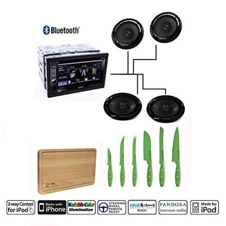 Car Stereo Speakers Kenwood Kenwood DDX372BT Double DIN Bluetooth DVD/AM/FM Car Stereo Kenwood KFC-6965S 6