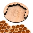 thumbnail image 4 of 4 posavasos de madera con forma de panal de , posavasos para bebidas frías, posavasos, posavasos para oficina, escritorio, cafetería, cocina, 4 of 5