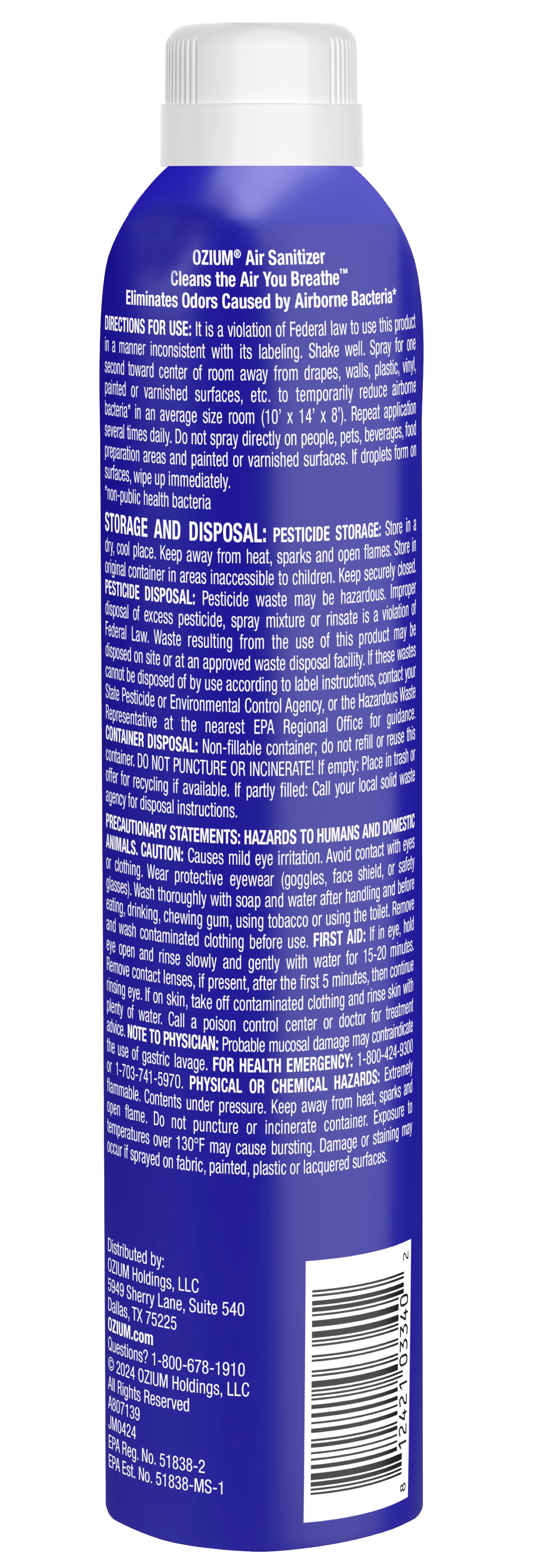 OZIUM Air Sanitizer Spray, Country Fresh Scent, 8 oz Can – Cleans Air, Eliminates Odors & Freshens, 2 Pack