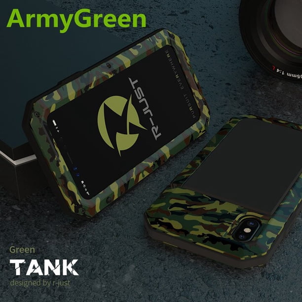 Heavy Duty Protection Armor Metal Phone Case para iPhone 14 13 12 11 Pro XS MAX SE XR X 6 6S 7 8 Plus Cubierta de aluminio a prueba de golpes Tan Jianjun unisex