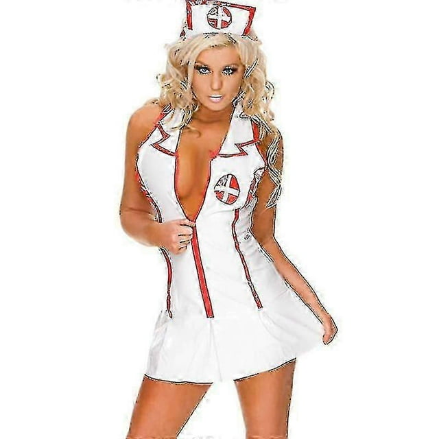 Women Nurse Cosplay Lingerie Set Sexy Babydoll Uniform Costume Fancy Dress Sleepwear Nightwear