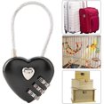 thumbnail image 1 of ShenMo (Black) Portable Combination Padlock 3 Digit Combination Lock, Durable Heart Pleated Padlock, Hall Locker Backpack Luggage Jewelry Box, 1 of 5