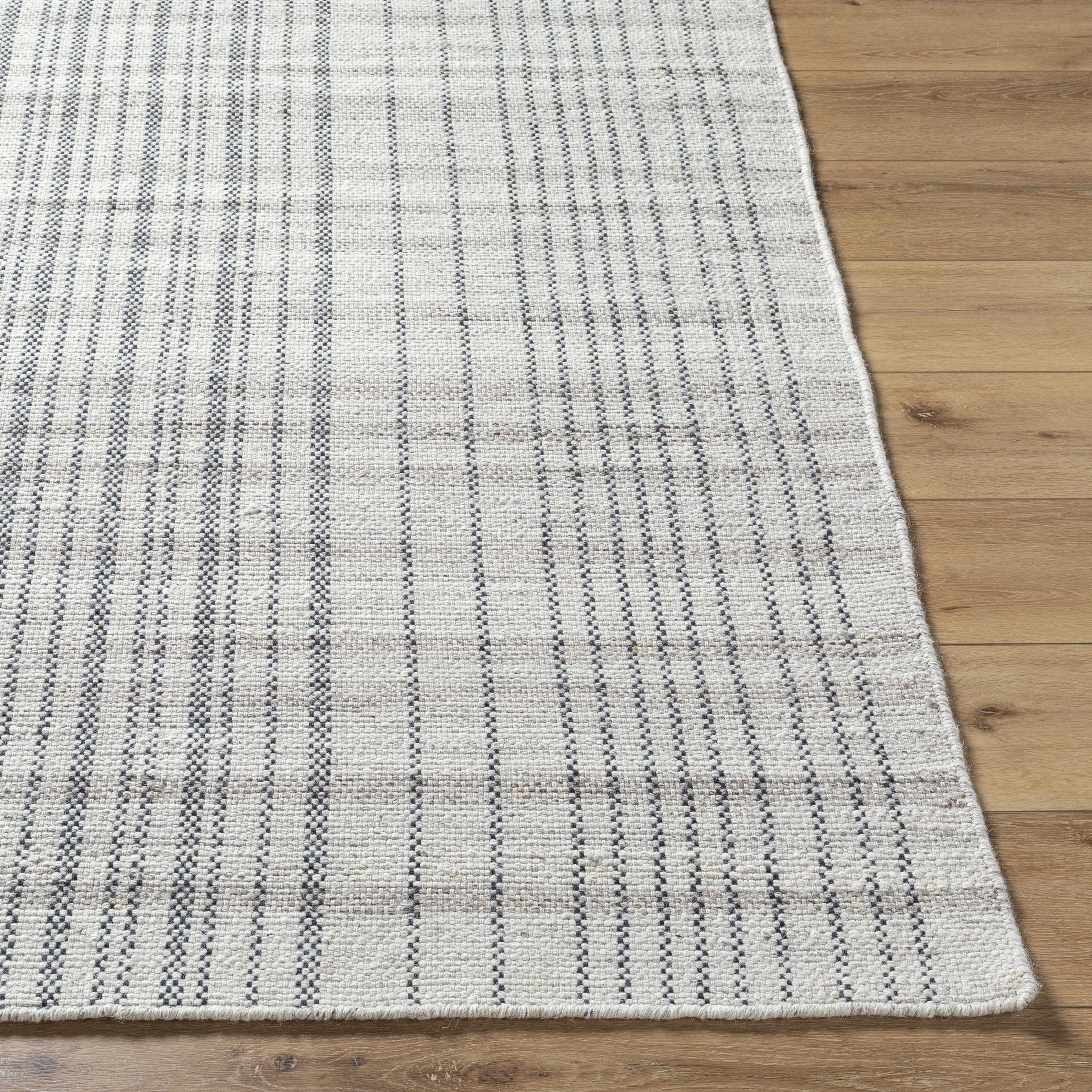 Hauteloom Nissa Wool Living Room, Bedroom Area Rug - Traditional, Transitional - Ivory, Charcoal, Slate Gray - 2' x 3'