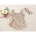 thumbnail image 3 of Bébés Filles 2Pcs Tenues d'Été Sans Manches Fripe Smoked Sangle Romper avec Bandeau, 3 of 7