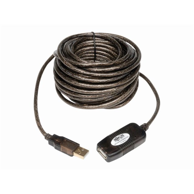 Tripp Lite 10M USB 2.0 Hi-Speed Active Extension Repeater Cable USB-A M/F 33' 33ft 10 Meter - USB extension cable - USB (M) to USB (F) - USB 2.0 - 33 ft - active - gray