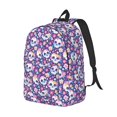 thumbnail image 2 of Daiia blue flower Skull colorful Vintage Canvas Backpack for Men and Women ,Hiking Backpack,Travel Laptop Bag for School,Large Capacity Backpack-, 2 of 8
