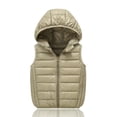 thumbnail image 3 of Boys Girls Hooded Puffer Vest,Kids Winter Down Vest, Sleeveless Zipper Jackets Outerwear, Lightweight Warm for Daily Wear,Green,110, 3 of 4