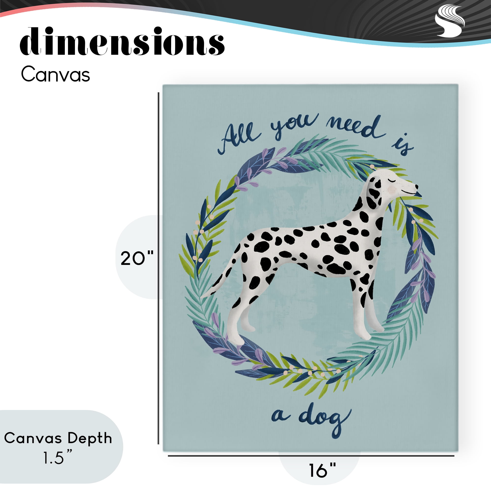 Stupell Industries All You Need Is A Dog Canvas Wall Art, design by Metka Hiti
