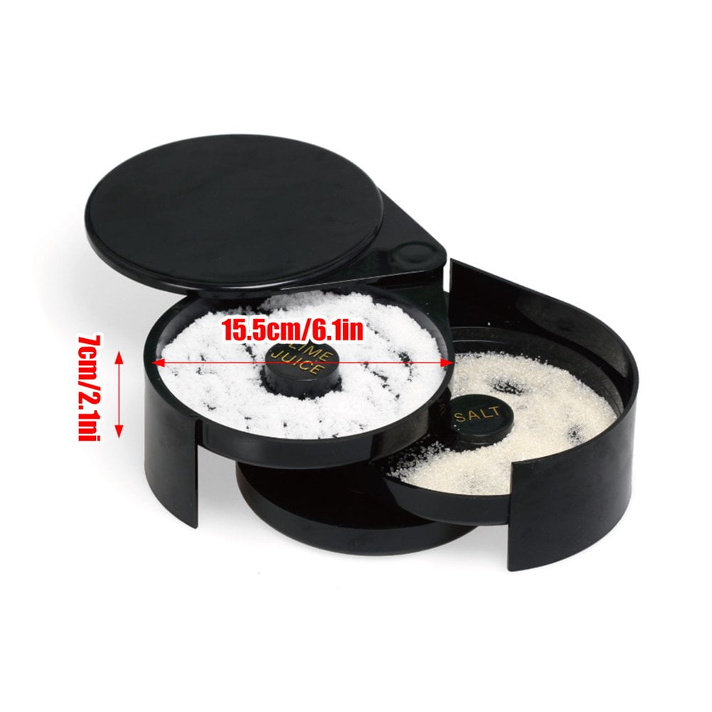Set Rimmer 3 Niveaux Pour Margarita - Plateaux Sel, Sucre, Citron Vert, Lavable Au Lave-vaisselle, Couleur Noire - 2