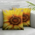 thumbnail image 3 of GOSMITH  Sunflowers Decorative Throw Pillow Cover Bees Flying on Vintage Yellow Beige Lumbar Pillow Cases Home Chair Bedroom Decor Waist Cushion Covers, 3 of 5