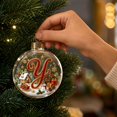thumbnail image 2 of PLPPYFS Light Up Christmas Ornament, Christmas Holiday Letter Acrylic Ball with Warm LED, Mini Holiday Christmas Tree Hanging Decoration with Letter Scene Lighted for Window Xmas, 2 of 7