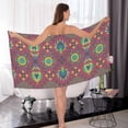 thumbnail image 7 of Talavera Ceramic Folk Tile Towels Highly Absorbent Cotton Towels Set of 2, Premium Spa & Hotel Quality Quick Dry Towel Set 54 x 27 Inches Bathroom Towels, 7 of 7