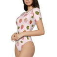 thumbnail image 2 of The Xecao Hand Drawn Strawberry Women's Crew Neck Body Suit, a short-sleeved bodysuit and basic swimsuit, both comfort and style for dating and daily life, 2 of 9