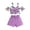 Purple, variant on Kids Toddler Baby Girls Summer Butterfly Print Purple Suspender Shorts Outfits Clothes