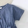thumbnail image 5 of NZRVAWS 4T Toddler Baby Girls Summer Dress 4T Girls Short Sleeve Dress Solid Color Dress Blue, 5 of 7