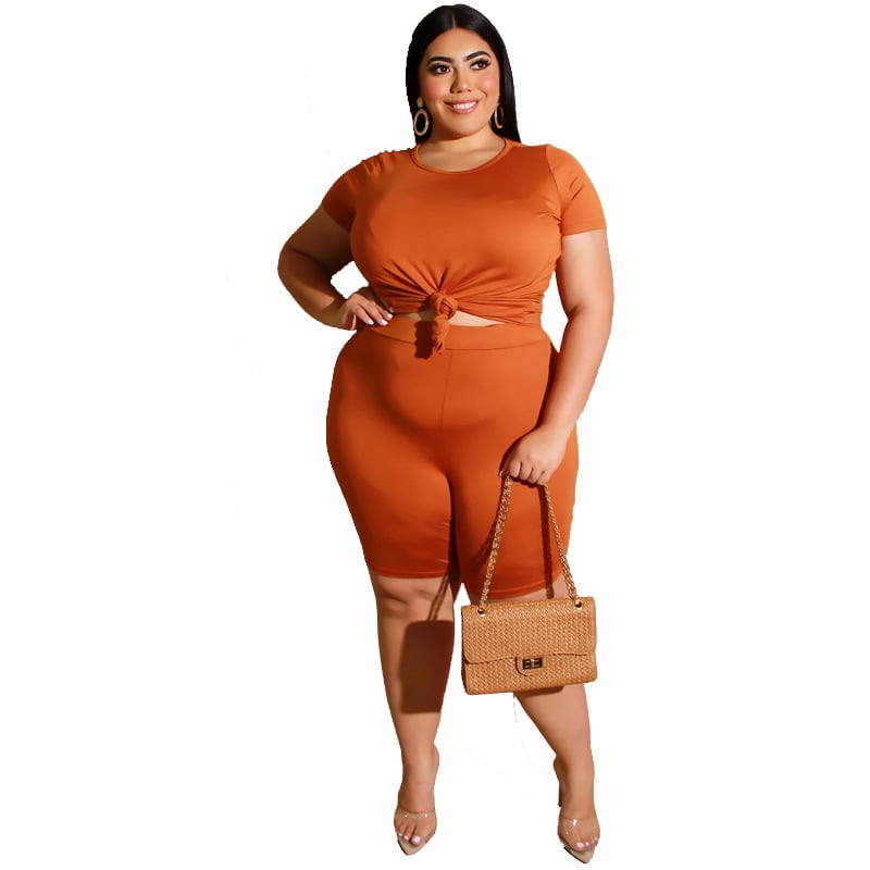Plus size orange romper Clearance