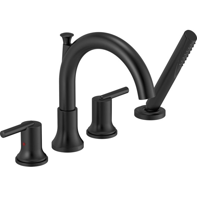 Tina romana Faucet Delta T4759-BL con ducha de mano, color negro mate