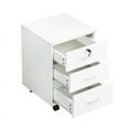 thumbnail image 3 of Clipop 3 Drawers Mobile File Cabinet,Lockable Wooden Rolling Filing Cabinet,A4 Sized Documents,White, 3 of 11