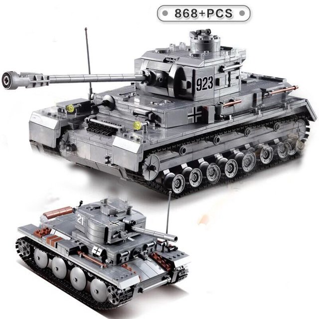 Bloques de construcción de tanque militar para niños, juguete de ladrillos para armar tanque militar M1a2 alemán, serie Army Tiger, código 2023