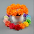 thumbnail image 6 of 50 Artificial Silk Carnation Flower Head with Stems Set,Vase Fillers, for Home Bridal Wedding Party Birthday Cake Ornaments,Handmade Wrist Corsage,3" Multiple Petals Heads with 8" Stems, 6 of 6