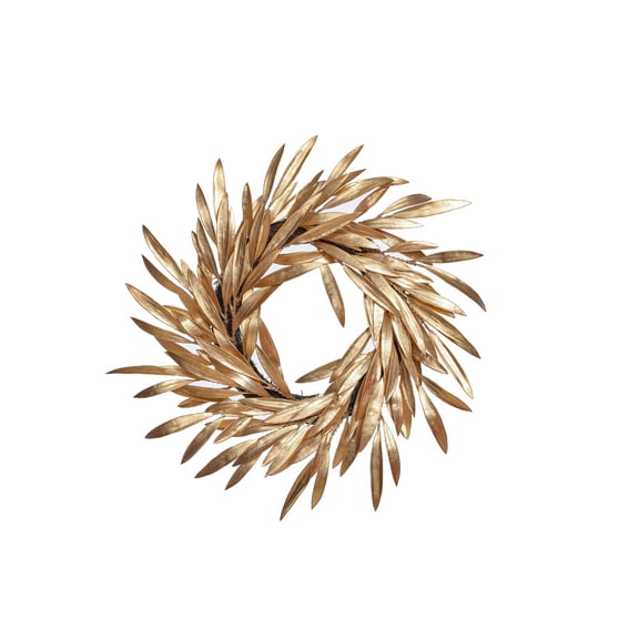 24” Gold Faux Leaf Wreath – Elegant Floral Holiday Door Décor by Special T Imports