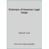 Pre-Owned Dictionary of American Legal Usage (Paperback) 0314010602 9780314010605
