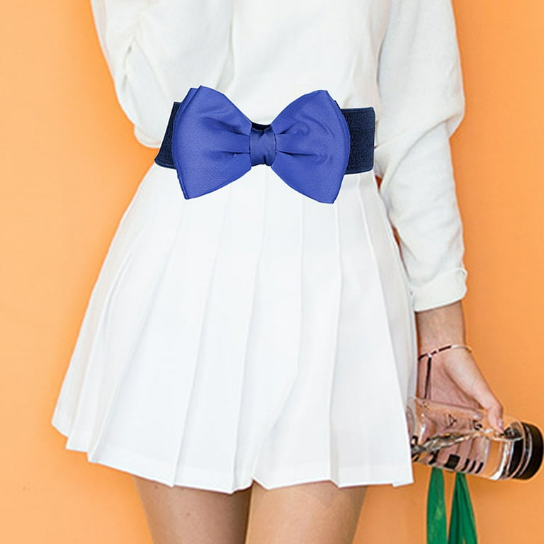 Baberdicy Belts for Women Ladies Elastic Stretch Chiffon Bow Belt  Accessories Versatile Decorative Skirts Cloth Waistbands Belt Navy -  Walmart.com