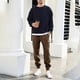 thumbnail image 3 of Pantalones largos de pana para hombre, con cordón y cintura elástica, holgados, para correr, informales, cargo, largos, de algodón y licra., 3 of 8