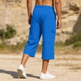 thumbnail image 4 of Horkkom Cargo Shorts for Men Elastic Waist Drawstring Hiking Shorts Summer Outdoor Casual Shorts with Pockets, S-3XL, 4 of 9