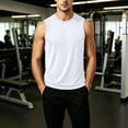 thumbnail image 2 of Plus Size Big & Tall Men's Summer Quick Dry Tank Top Muscle Singlet Crewneck Loose Fit Breathable Moisture Wicking Cooling Sports Gym Workout Training Casual Tops Sleeveless, 2 of 6