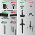 thumbnail image 4 of Excello Global Products Bistro Pole for String Lights Black (EGP-HD-0429), 4 of 9