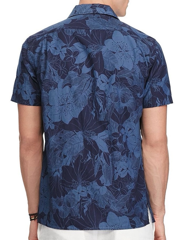 Men's Slim Fit Koi Fish Short Sleeve Shirt-P-XL - image 2 of 2