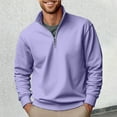 thumbnail image 2 of Long Sleeve Workout Tops for Men V Neck Knit Po|os Lightweight Casual Pullover Sweater Comfy Breathable Soft Fabric Fall Clothes (Purple-b, XL), 2 of 6