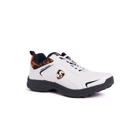 SG Savage Stud Cricket Shoes- White/Navy/Orange