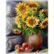 thumbnail image 1 of Kits de bordado y pintura con hilo de algodón y girasoles para punto de cruz, redondos, para manualidades, decoración del hogar, 12 x 16 pulgadas, 1 of 5