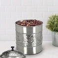 thumbnail image 5 of NuSteel Antique Pewter Embossed 5.5 QT Stainless Steel Canister, Beautiful Food Storage Container for Kitchen Counter, Tea, Sugar, Coffee, Caddy, Flour Canister with Rubber seal lid,TG-411-5.5, 5 of 6