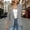 Gray women's 3/4 sleeve blazer a1, variant on Women's 3/4 Sleeve Collared Button Down Jacket Elegant Casual Blazer Cardigan Beach Cover Up Spring Summer Fashion Outerwear, Blue S