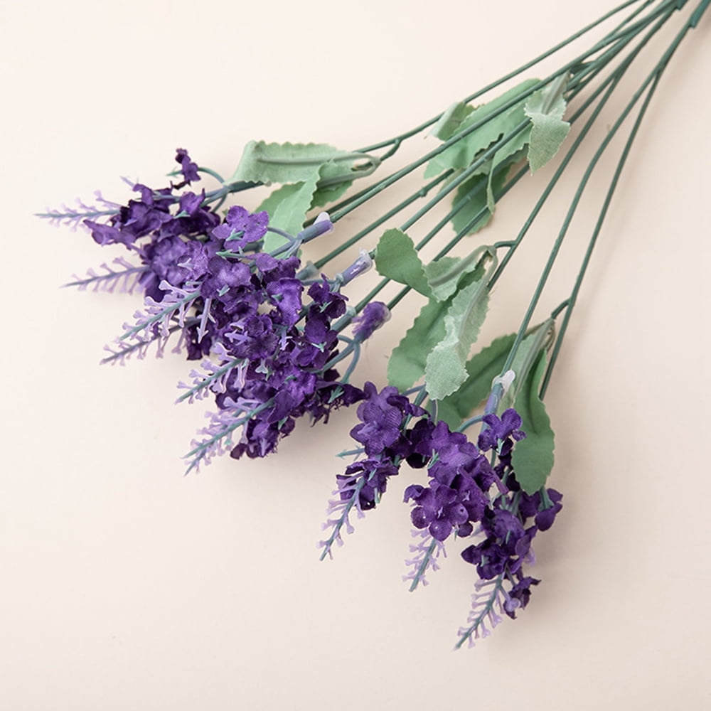 3 Sticks Artificial Purple Lavender Bouquet,Lavender Faux Fake Flowers ...