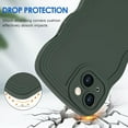thumbnail image 3 of Case for iPhone 14 Case Wave, Curly Frame Design for Women Girls, Cute Wavy Solid Color Aesthetic Phone Case Soft Flexible TPU Shockproof Full-Body Protective Case Cover 6.1 inch - Deep Green, 3 of 12