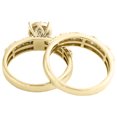 thumbnail image 4 of 10K Yellow Gold Diamond Trio Set Bar Bridal Set + Matching Wedding Band 1 CT, 4 of 9