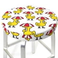 thumbnail image 3 of Picia Rubber Duck Chicken Bird Pattern Round Stool Covers Comfy Seat Covers Stretch Removable Washable Chair Slipcover Round Bar Chair Cushion Cover-12 inch, 3 of 7