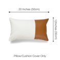 thumbnail image 3 of Hofdeco Faux Leather and 100% Cotton Pillow Cover ONLY, Camel White Modern Design, 12"x20", 3 of 7