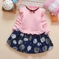 thumbnail image 1 of Soldes d'Hiver! PEZHADA Robes d'Invité de Mariage Automne, Robe Fille Tout-Petit, Robe Princesse à Nœud Froncé pour Bébés Filles, 1 of 5