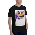 thumbnail image 2 of Men Latin Alphabet Doodle T-Shirt Premium 100% Cotton Short Sleeve T Shirt Crew Neck Casual Tee Shirt,Black,L, 2 of 6